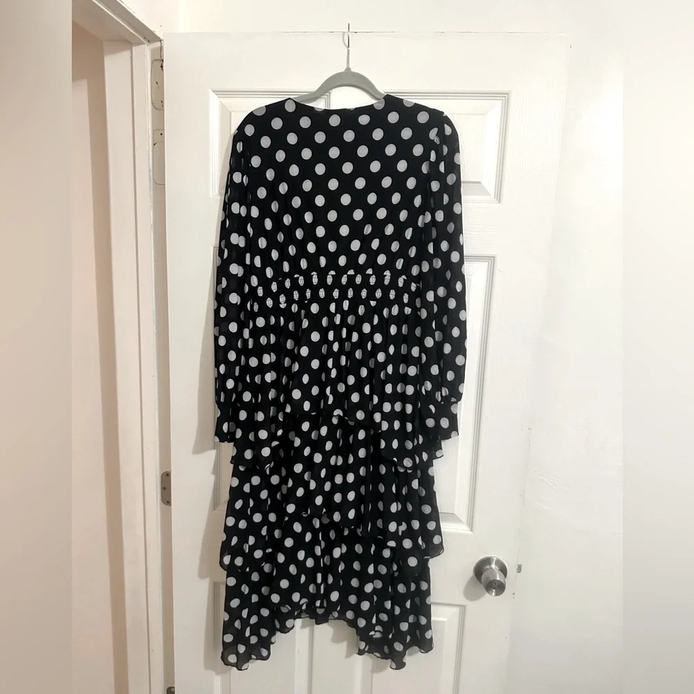 Polka Dot Mesh Tiered Dress - Picture 2 of 3